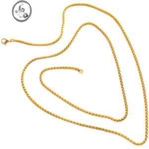 JiMi高级泰国佛牌链子金色男女士长款细玉挂链钛钢毛衣项链挂绳不掉色