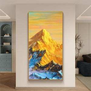 维诺亚金山画靠山图高端进门玄关装饰画入户门正对墙挂画山画靠山画