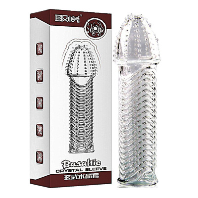取悦玄武水晶狼牙套大颗粒带软刺男士穿戴式空心仿真假阳阴茎套加粗加长套男用增大器具男女共用夫妻性生活情趣玩具成人男性用品