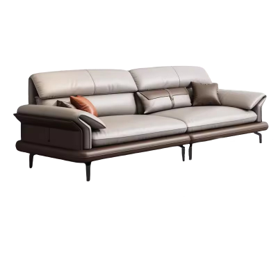 迅迈 三人位[耐磨环保超纤皮]办公沙发真皮商务休息区贵宾接待室简约现代老板沙发