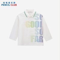 [新品5折价:59元]铅笔俱乐部童装2025秋装新款男童POLO衫中大童翻领T恤儿童字母长袖衫