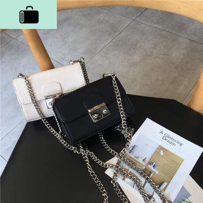 2020新款百搭链条时尚小方包复古锁扣荔枝纹单肩斜挎手拿女包小包NEWLAKE女手包