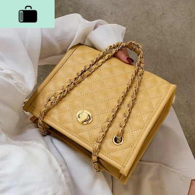 菱格链条包单肩大包包女2020新款潮韩版百搭斜挎包洋气时尚托特包NEW LAKE女斜挎包