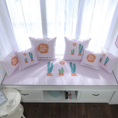 家柏饰(CORATED)北欧高密度乳胶飘窗垫窗台垫定做榻榻米阳台海绵垫沙发毯坐垫 热情沙漠 10cm飘窗垫