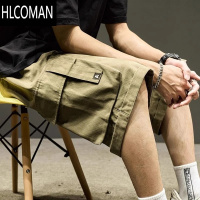 HLCOMAN工装短裤男生日系复古军绿色潮流直筒中裤机能五分裤夏季