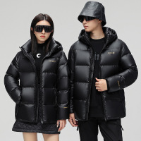 黑金情侣款高充绒极寒短款羽绒服冬季新款男女同款加厚户外羽绒服
