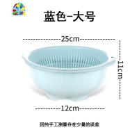 家用加厚多功能塑料娄洗菜盆双层圆形大号水果洗菜篮子可爱 FENGHOU 混搭套装28+31.5