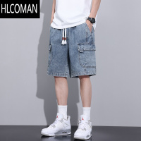 HLCOMAN美式工装牛仔短裤男生夏季薄款2025新款潮牌宽松男士五分中裤夏天