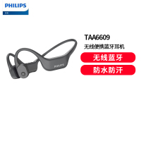 飞利浦(PHILIPS)骨传导蓝牙耳机全能运动旗舰无线挂耳式开放式耳机超长续航16G内存TAA6609黑色