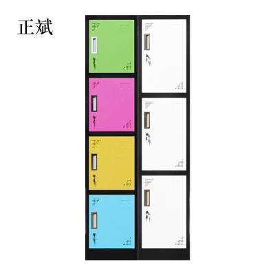 正斌钢制彩色单门更衣柜员工储物柜健身房带锁换衣柜家用衣柜厂家直销
