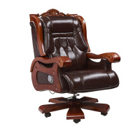 慧采云 办公家具老板椅头层牛皮办公椅总裁椅家用电脑椅转椅可躺可升降大班椅