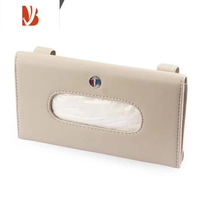 三维工匠车载纸巾盒车用遮阳板纸巾盒套挂式汽车纸巾盒车内抽纸盒创意用品 纸巾夹(米色款)别克