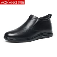 奥康棉鞋男冬季加绒保暖男士商务休闲皮鞋牛皮爸爸鞋商务鞋 男