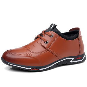 男士运动休闲皮鞋韩版青年潮鞋软底增高牛皮男鞋四季皮鞋