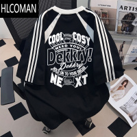 HLCOMAN美式潮牌三条杠短袖T恤男女款夏季时尚创意字母印花上衣