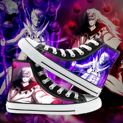 直营特卖-火影忍者宇智波斑动漫日系新款高帮透气帆布鞋男女情侣休闲板鞋佐丹曼