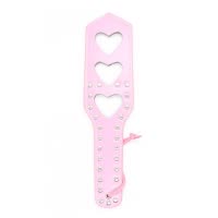 桃色缘 多款可选抽打屁股sp拍子皮革手拍 sm情趣用品男女用器具夫妻激情刺激游戏另类调教成人 粉色火箭铆钉三颗心皮革手拍