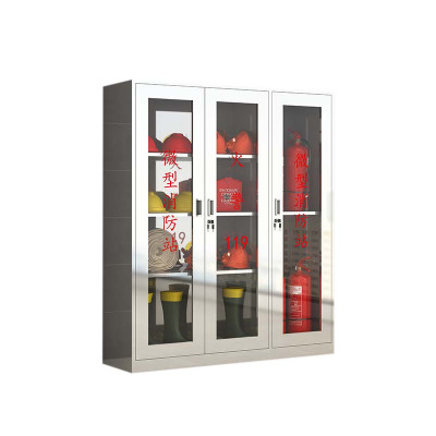 风雷动304不锈钢应急物资柜消防救援器材箱防护用品柜室外微型消防站高1600*宽1500*深400(加厚201材质)