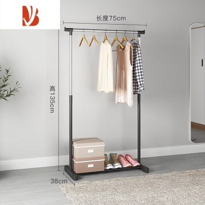 三维工匠加固简约家用阳台落地晾衣架双杆伸缩升降移动晾衣杆衣服架挂衣架