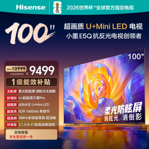 海信电视小墨 100E5Q 100英寸 超画质U+Mini LED 288Hz高刷 DeepSeek 智能柔光防眩