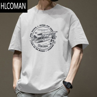 HLCOMAN潮流美式短袖t恤男夏季百搭宽松休闲2025新款潮牌上衣