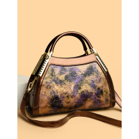 新款喷绘印花枕头包轻奢雅致手提包大容量斜挎包复古风单肩包