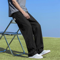 天丝垂感休闲裤男 灰绿抽绳直筒裤 春夏透气 立体剪裁 通勤长裤