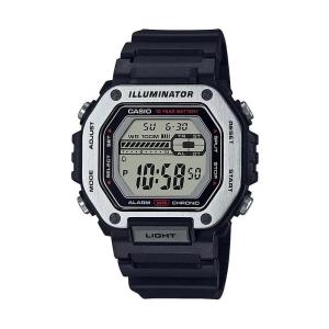Casio 超纤细金属表圈数字石英表47.2mm雅黑树脂男表 Black