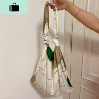 韩国ins百搭设计师春夏休闲大容量单肩帆布袋手提斜挎背包学生女NEW LAKE 不规则图案女士单肩包