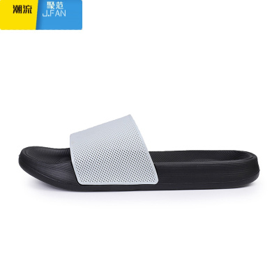 聚范居家软底拖鞋男夏季外穿镂空透气休闲凉拖浴室洗澡防滑一字拖