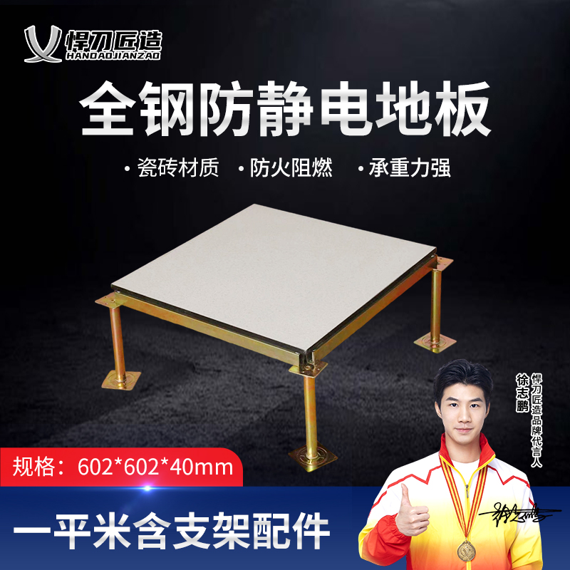 悍刀匠造 全钢陶瓷面防静电活动地板 602*602*40mm HDJ-320S-OJG6240BH