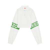 高田贤三(Kenzo)女士短款棉质卫衣经典衣领拉链运动oversize宽松
