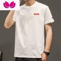 七斓2023刺绣短袖圆领男士T恤潮流时尚新款潮牌上衣服内搭打底衫