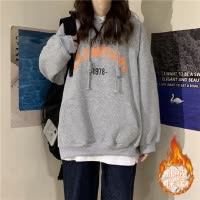 薄厚可选 连帽卫衣女宽松韩版新款女士学生上衣女装