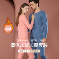 男士保暖内衣加绒加厚套装圆领打底秋衣秋裤中老年特厚保暖套装女_987