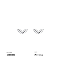 999纯银发芽耳钉女耳环耳饰简约小众养耳洞学生2025年送女朋友老婆情人节七夕生日礼物