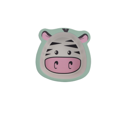 宝宝餐盘可爱卡通创意一体式吃饭辅食竹纤维儿童餐具萌萌小斑马造型餐碗