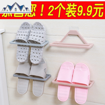 浴室拖鞋架墙壁挂式免打孔卫生间后置物架家用宿舍鞋子收纳 三维工匠