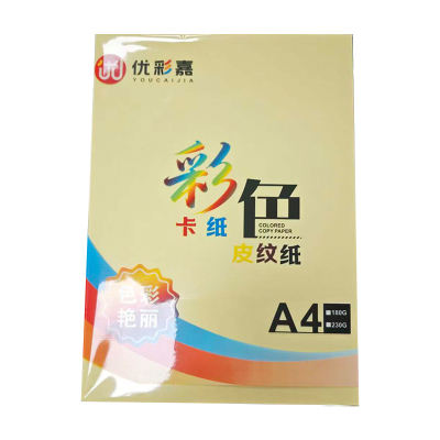 优彩嘉 彩色皮纹纸 A4 230g 米黄色 1502 包