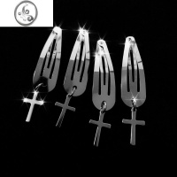 JiMi6件套甜酷女孩 金属个性发夹 ins风欧美爱心银色发夹bb夹潮