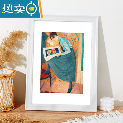 敬平美式复古相框挂墙装裱大尺寸8K开4k木质素描画框12寸16框架A3a4纸 945-亮白色 32寸挂墙[可放尺寸60*