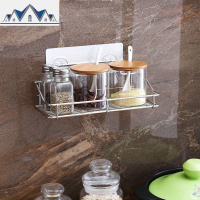 免打孔不锈钢置物架卫生间浴室洗漱架墙上收纳架三角架厨房调味架 三维工匠