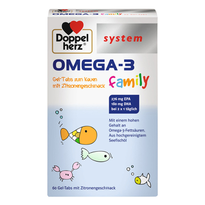 德国进口双心(Doppelherz) 儿童DHA鱼油 脑聪明护眼保护视力 60片