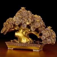 家柏饰(CORATED)铜摇钱树发财树办公桌客厅摆件店铺开业礼品铜工艺品