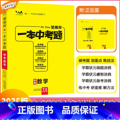 [一本中考题]数学 九年级/初中三年级 [正版]2025版星一本中考题中考数学初一初二初三中考总复习数学专项训练一本涂书