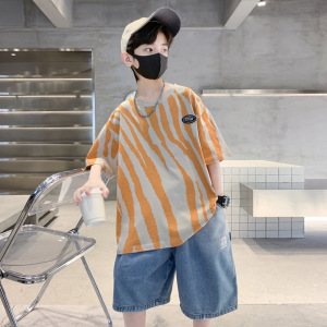 儿童装男童夏装短袖套装2026新款中大童夏季男孩薄款帅气夏款T恤
