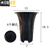三维工匠园艺兰花盆塑料大中小号透气黑色带孔国兰君子兰墨兰花专用盆 4寸加黑色托盘 同规格5个(送网套)花盆容器