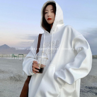 加绒连帽卫衣女秋冬宽松韩版新款女士学生上衣女装东南亚