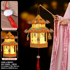 新年春节灯笼儿童手提马年发光宫灯元宵发光花灯装饰拍照3750