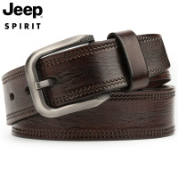 Jeep正品男士皮带真皮男款中年青年纯牛皮针扣手工牛仔裤腰带